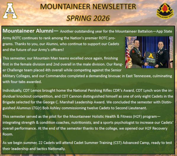 Spring 26 newsletter