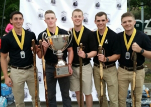 full heavy marathon team with their first place trophy