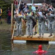 cadets on platform about to take the plunge